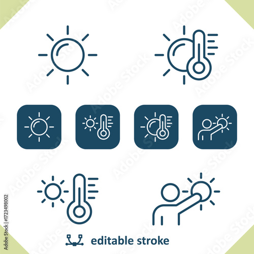 Weather Icons. Sun, Summer, Thermometer, Forecast, Weatherman