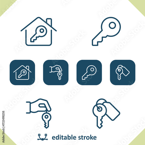 Keys Icons. Key, Hand, Hands, House, Real Estate, Icon
