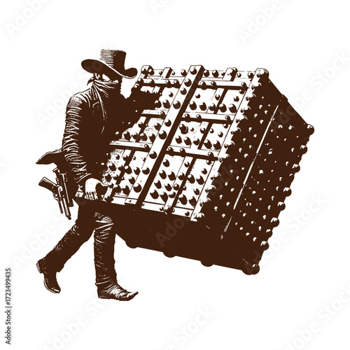 The Outlaw's Studded Strongbox: A Vintage Western Heist