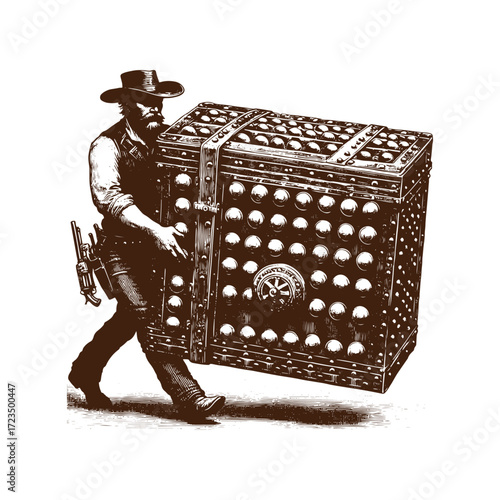 The Outlaw's Studded Strongbox: A Vintage Western Heist