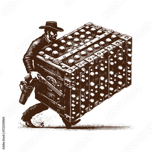 The Outlaw's Studded Strongbox: A Vintage Western Heist