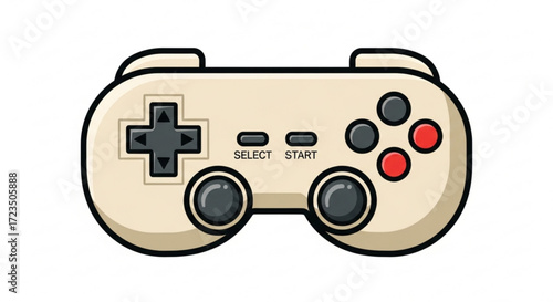 Retro game controller, a classic design for gaming enthusiasts, evoking nostalgia and fun for all ages and skill levels