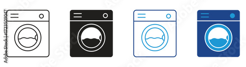 Washing machine icon set , vector illustration .