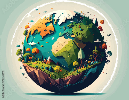 Generative Shape Fill Vector Template A Vibrant Earth Illustration
