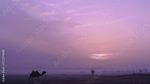 Desert & Safari Vistas: Camel Caravans, Horse Silhouettes at Sunset & Sahara Dune Landscapes