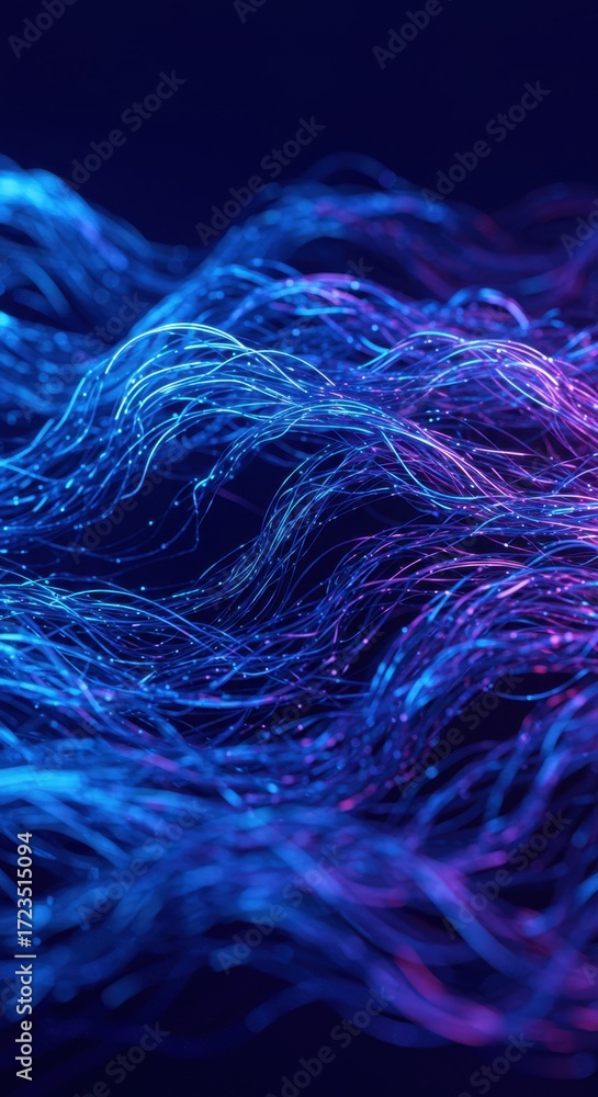 Obraz premium Abstract Intertwined Blue Light Strands