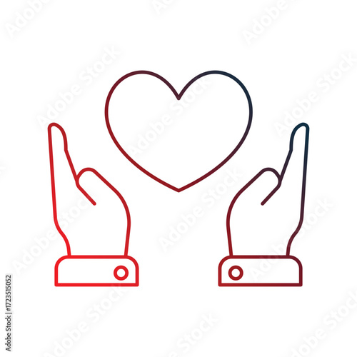 Benevolence icon with white background vector stock illustration