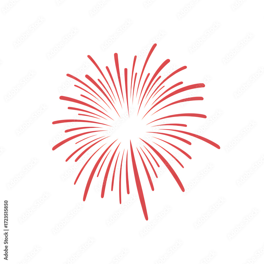 Obraz premium Red firework burst against black explosion