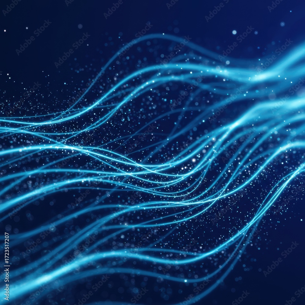 Obraz premium Abstract Flowing Blue Digital Lines