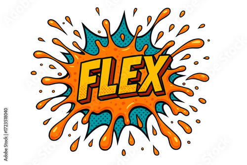 Comic book expression icon set. pop art splat and typography in filled style collection