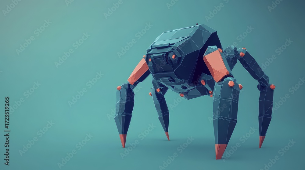 Naklejka premium nimtion animating a low poly style nanobot