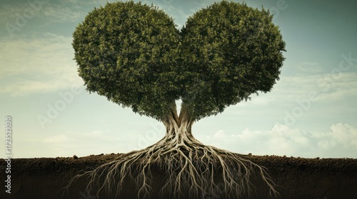 Wallpaper Mural Heart-shaped tree with extensive roots Torontodigital.ca