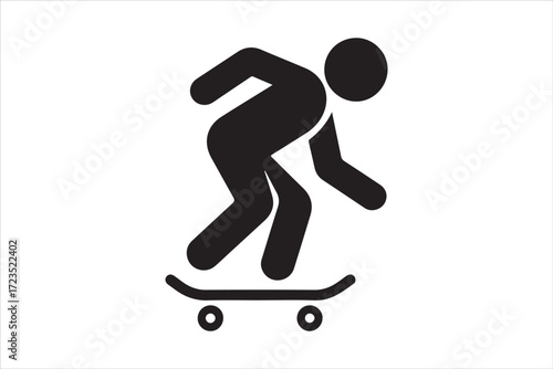 Skateboarder Vector Silhouette Urban Street Sports Design