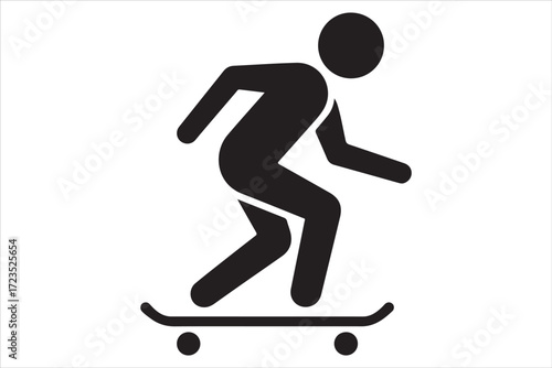 Skateboarder Vector Silhouette Urban Street Sports Design