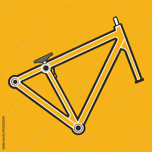 Dynamic mountain bike frame outline design for sports and adventure graphics