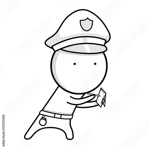 A police officer with a notepad
