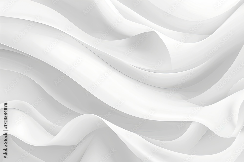 Obraz premium Abstract grayscale image depicting flowing, wavy, silky fabric-like forms with subtle shading and highlights, creating a sense of movement and fluidity
