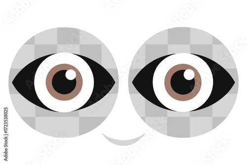 Vector illustration of a human eye icon with iris and pupil design