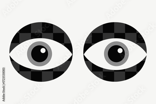 Vector illustration of an eye icon with iris and pupil design