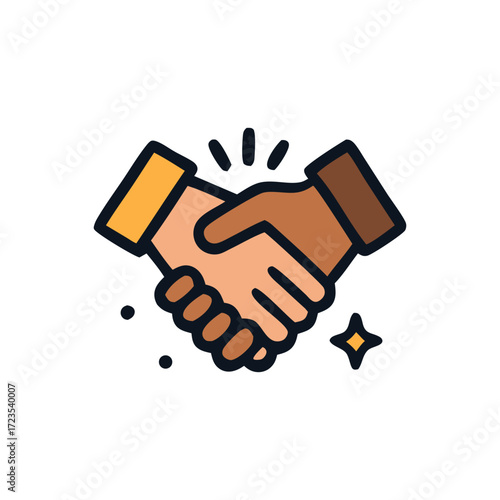 Commercial transactions two hands clasp in a sparkling handshake sealing a lucrative business agreement.
