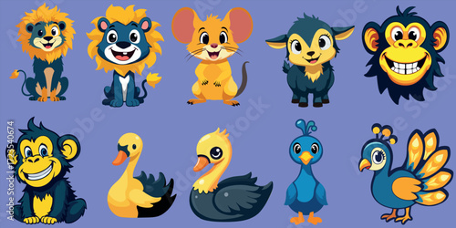 Cute Cartoon Animals page set collection