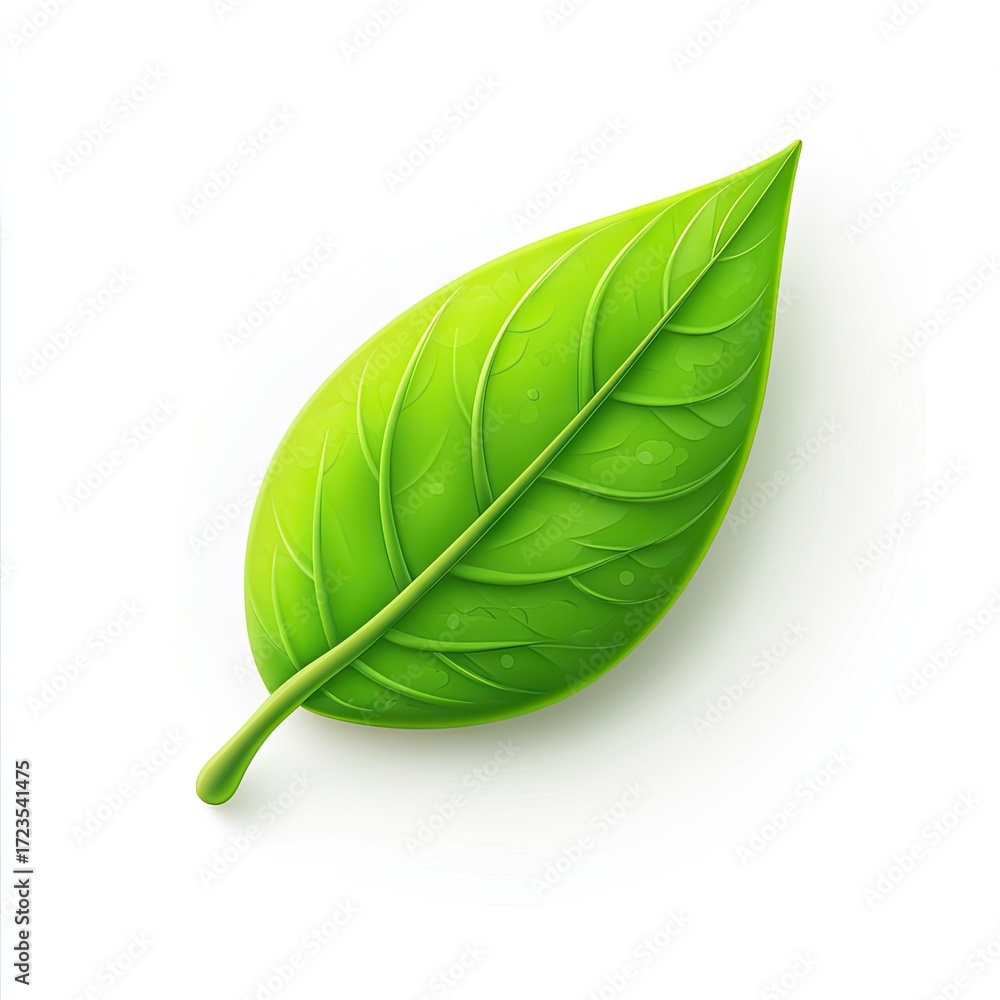 Obraz premium Detailed illustration of a vibrant green leaf