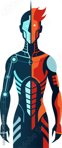 Man vs. Machine. Cold vs. Hot. Get this exclusive vector illustration now and breathe life into your digital projects! ⚡️🤖