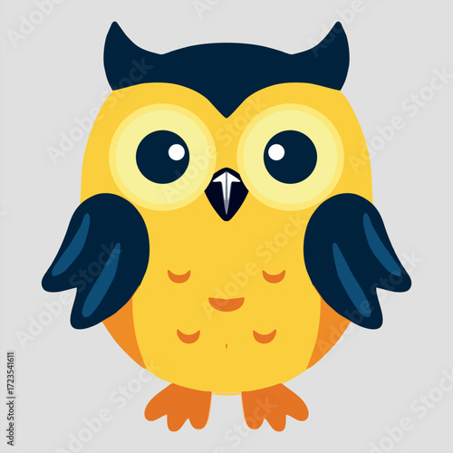 Cute Yellow Owl Illustration animated icon