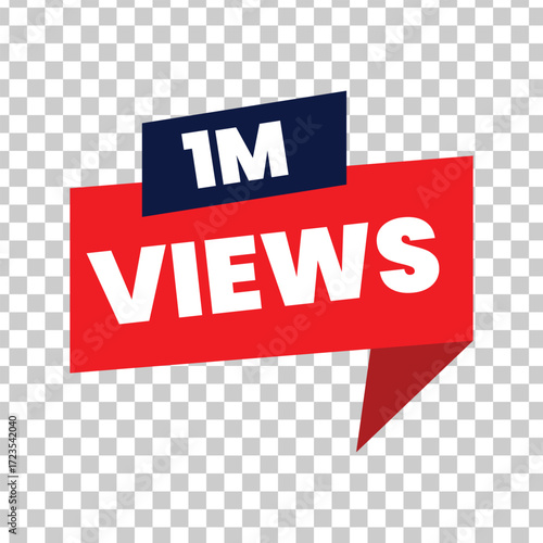Vibrant red banner announcing 1m views, perfect for celebrating a milestone on social media channels