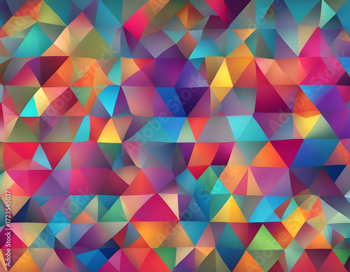 colorful vector abstract irregular polygonal square background - triangle low poly pattern