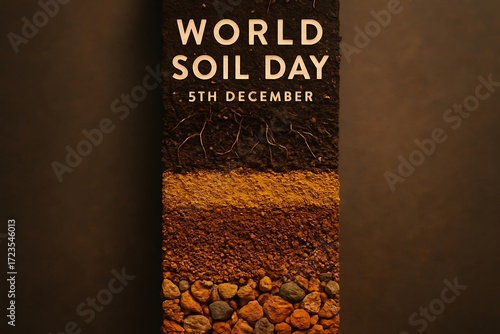 World soil day december 5th celebrating soil health and sustainability with layered soil profile