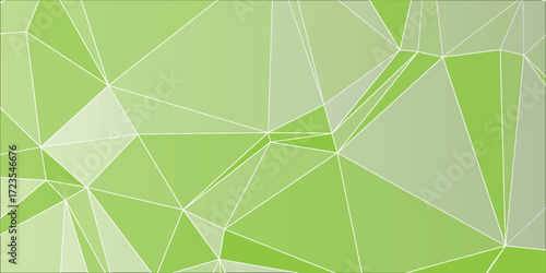 green geometric abstract background with connected line and dots. vector art