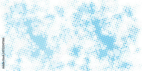 blue abstract halftone design on white background