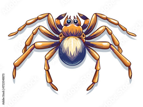 Spider vector illustration, detailed black silhouette insect design, isolated on white background, perfect for Halloween graphics, creepy decoration, nature concepts, logos and educational materials