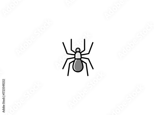 Spider vector illustration, detailed black silhouette insect design, isolated on white background, perfect for Halloween graphics, creepy decoration, nature concepts, logos and educational materials