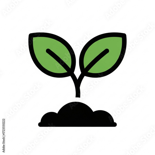 Hopeful seedling silhouette emerges from rich soil, symbolizing growth, new beginnings, and nature's gentle power