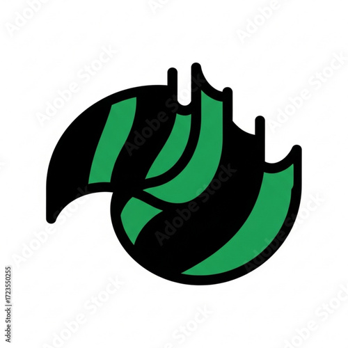 Dynamic abstract green and black silhouette represents growth, innovation, and forward momentum