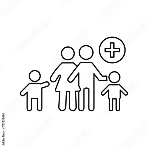adopt icons. simple line vector illustration