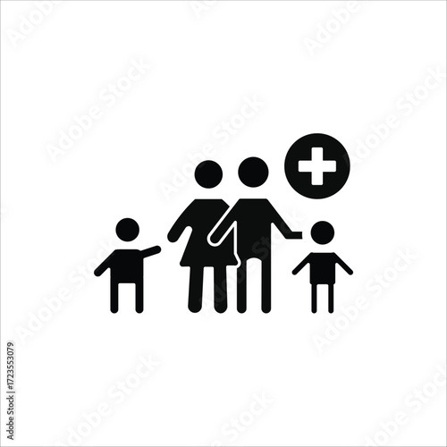 adopt icons. simple solid vector illustration