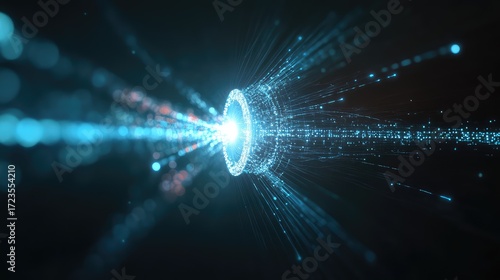 cryptography realistic style quantum encryption system emitting