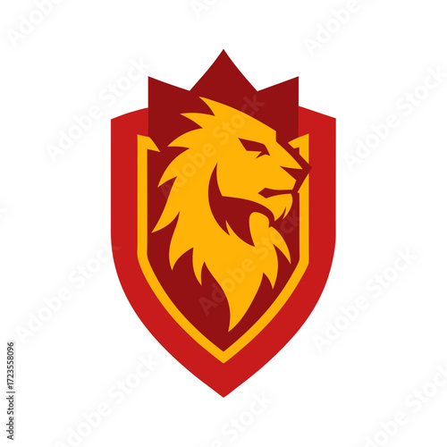 knight themed lion mascot logo icon in heraldry vector art