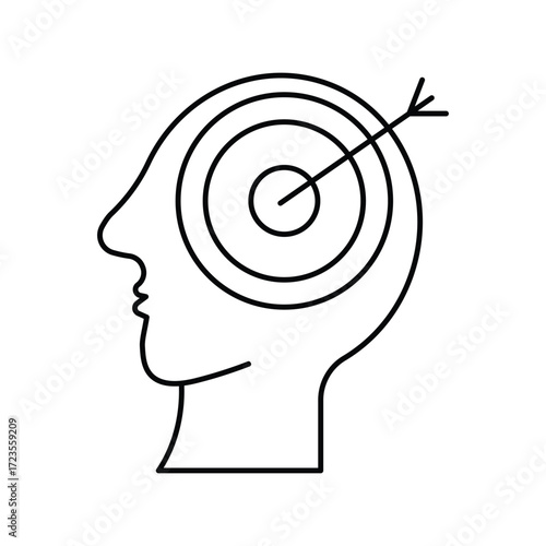 Concentration icon with white background vector stock illustration