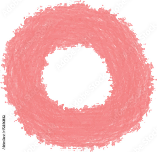 Abstract red circular paint splash with grunge texture, bold ink brush design, modern artistic background, creative stroke pattern for digital use.