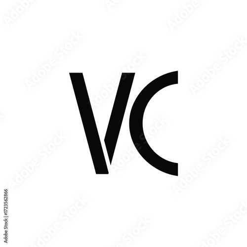 VC monogram logo design letter text name symbol monochrome logotype alphabet character simple logo