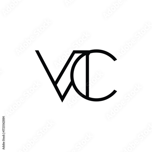 VC monogram logo design letter text name symbol monochrome logotype alphabet character simple logo
