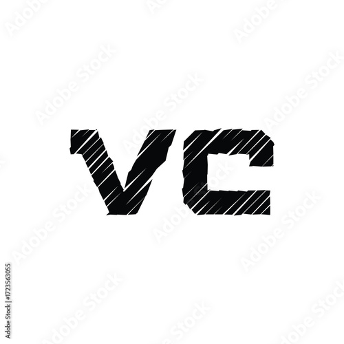 VC monogram logo design letter text name symbol monochrome logotype alphabet character simple logo