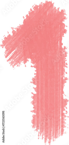 Bold red number one paint splash with artistic grunge brush texture, abstract ink style digit design for modern typography and creative artwork.