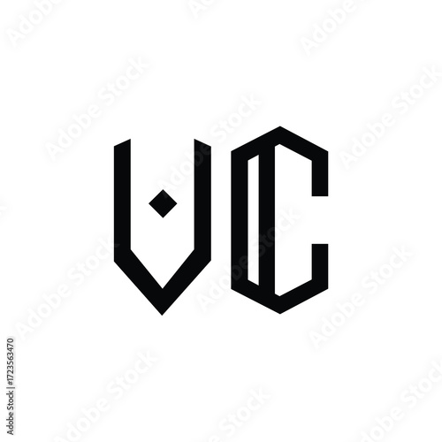 VC monogram logo design letter text name symbol monochrome logotype alphabet character simple logo