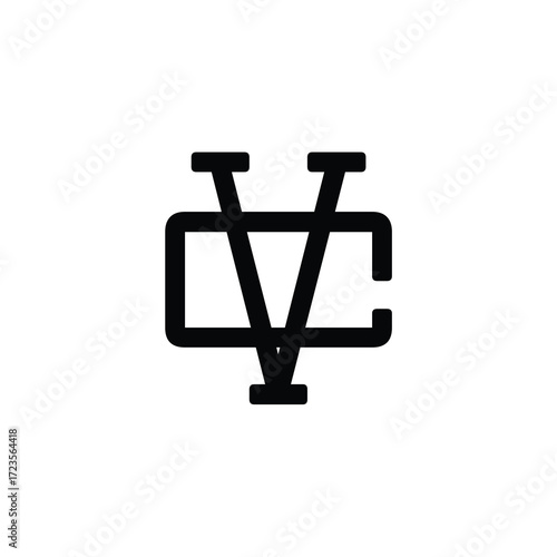 VC monogram logo design letter text name symbol monochrome logotype alphabet character simple logo