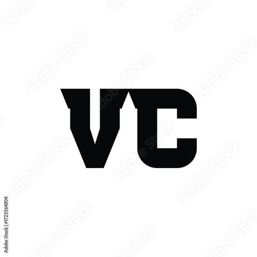 VC monogram logo design letter text name symbol monochrome logotype alphabet character simple logo